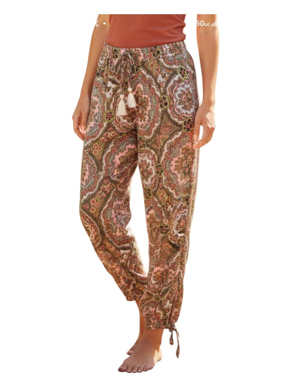 Anthropologie Womens Floral Paisley Print Boho Hippie Joanie Harem Pants Small
